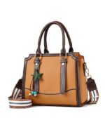 faux leather brown shades ladies bags - 3