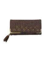ladies fancy clutch purse brown - 1