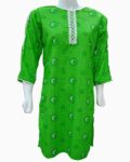 Green Lawn Kurti with White Crescent - Independence Day Design