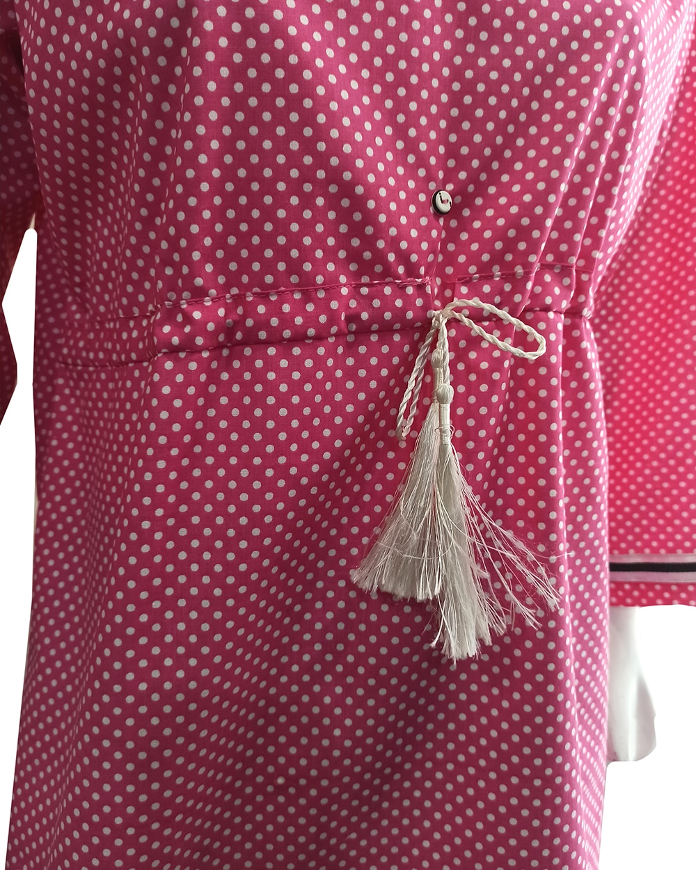 designer pink polkadot shirt - 3