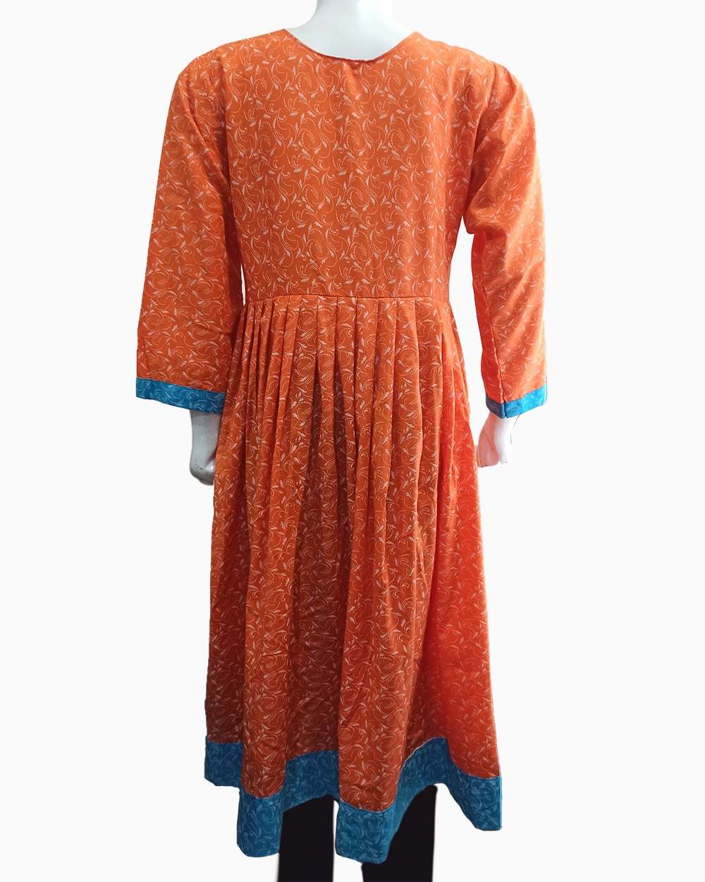 orange designer cotton kurti pakistan - 2