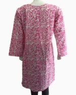 pink texture print cotton kurti shirt - 2