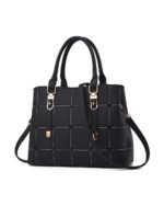 Luxury Fashion Checkered Pattern Black Handbag